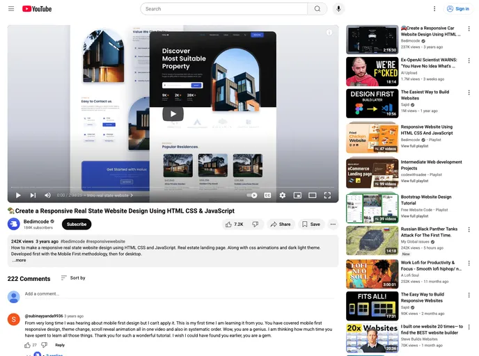 screenshot of Responsive Real State Website