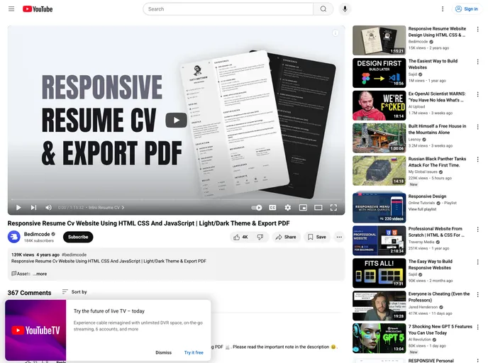 screenshot of Responsive Resume Cv Smith