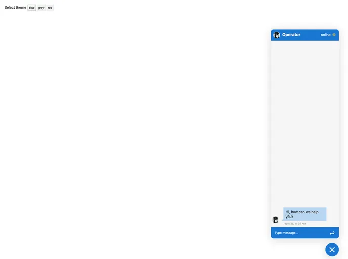screenshot of Angular Elements Chat Widget