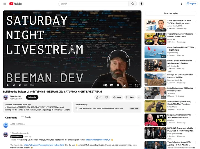 screenshot of Tailwind Twitter Clone