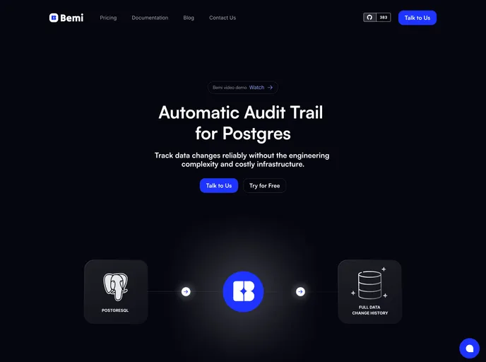 screenshot of Bemi Prisma