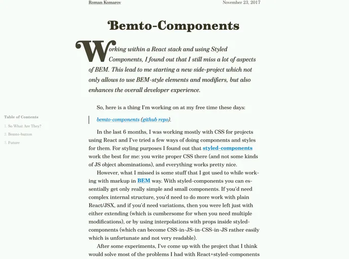Bemto Components screenshot