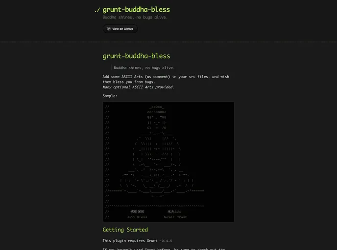 screenshot of Grunt Buddha Bless