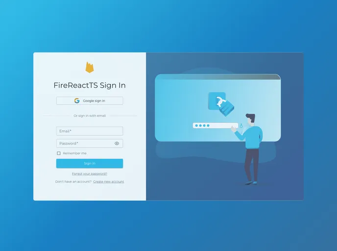 screenshot of Firebase React Typescript Project Template