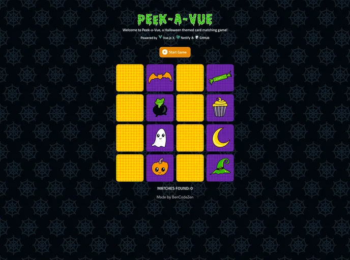 screenshot of Peek A Vue