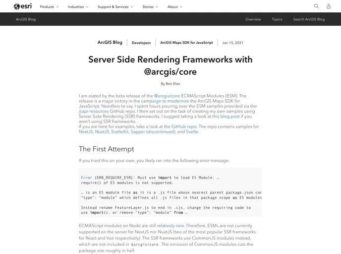 screenshot of Arcgis Esm Samples