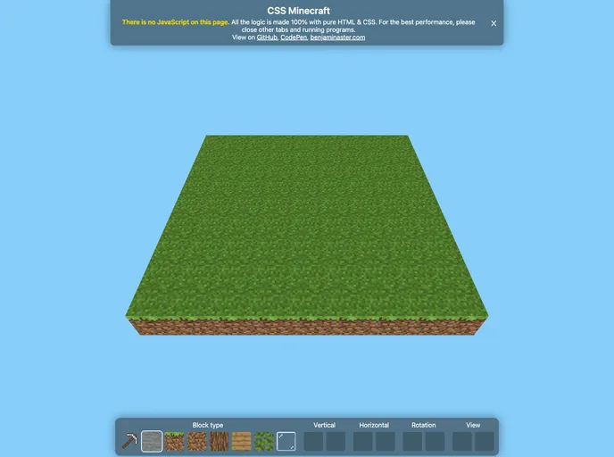 screenshot of CSS Minecraft