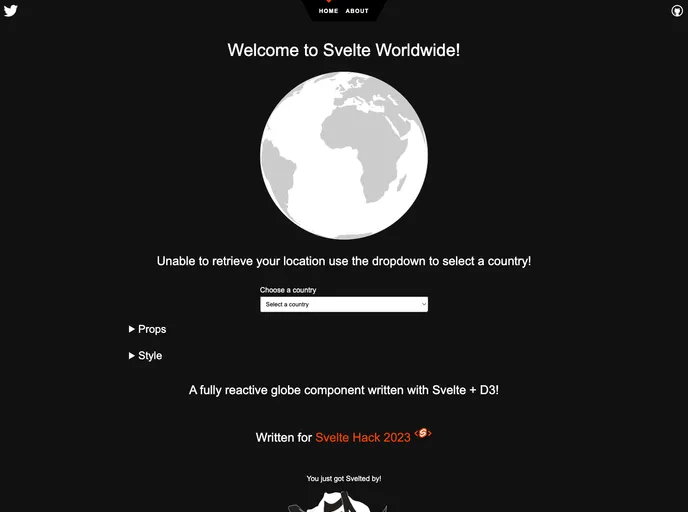 screenshot of Svelte Worldwide