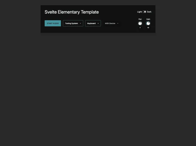 screenshot of Svelte Elementary Template