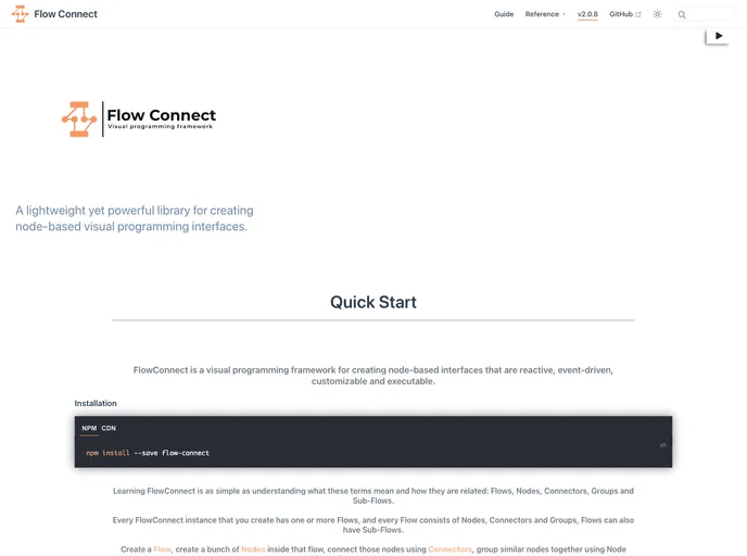 screenshot of Flow Connect