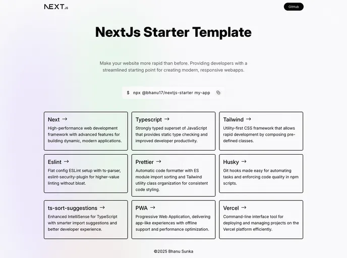 Nextjs15 Starter Template screenshot