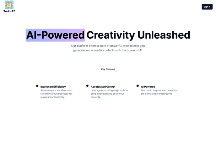screenshot of SocialAI