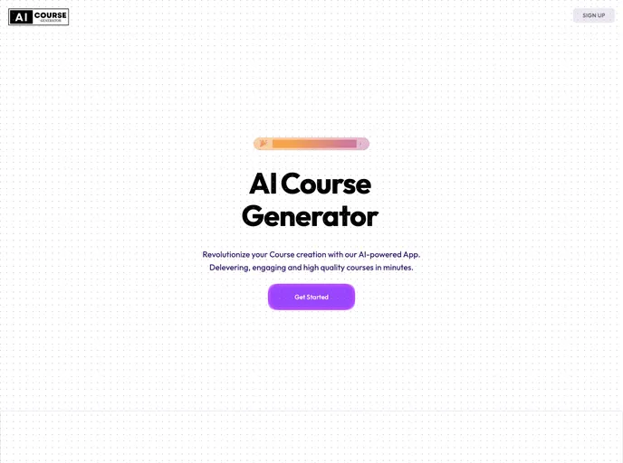 screenshot of AI Course Generator