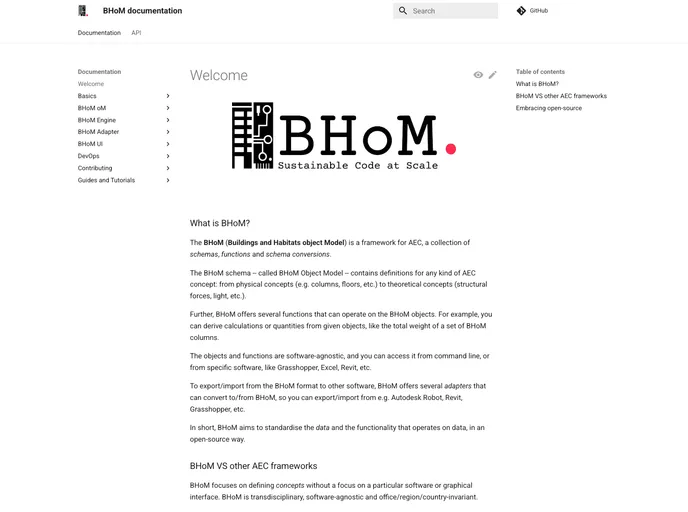 screenshot of Documentation