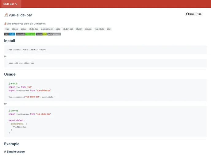 Vue Slide Bar