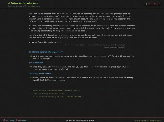 A github action adventure