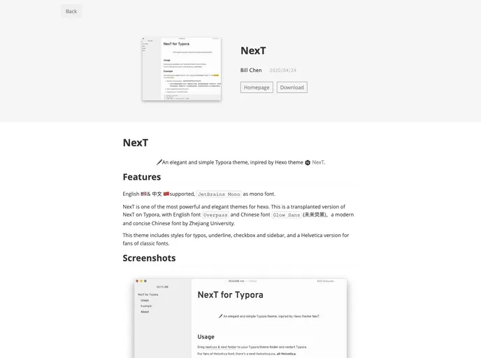 screenshot of Typora Theme Next