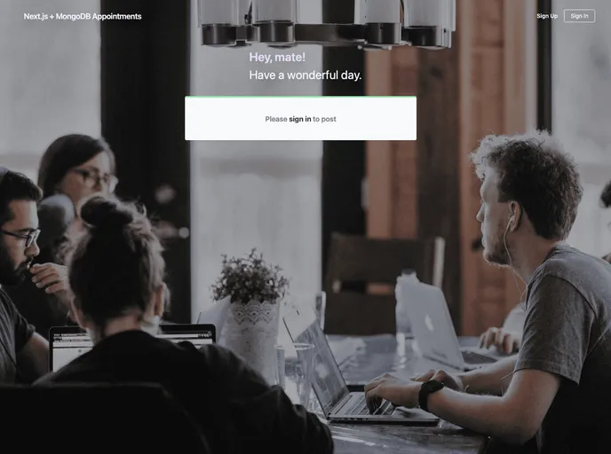 screenshot of Mongodb Nextjs Appointments