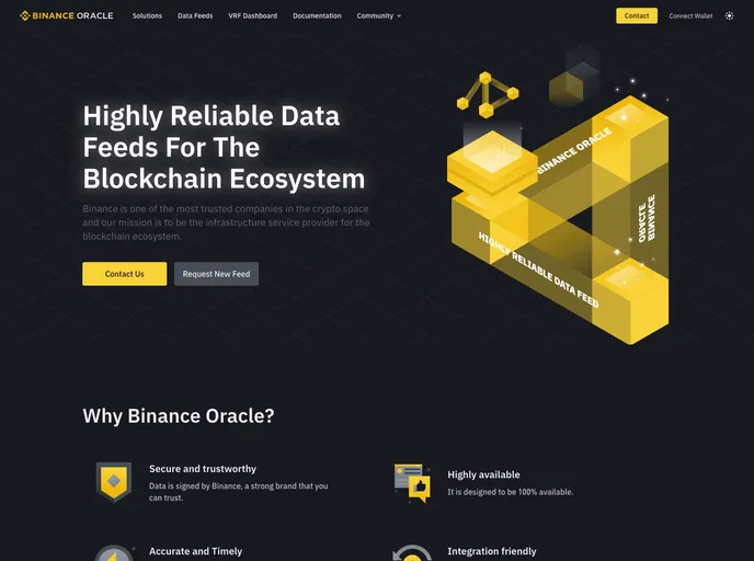 screenshot of Binance Oracle