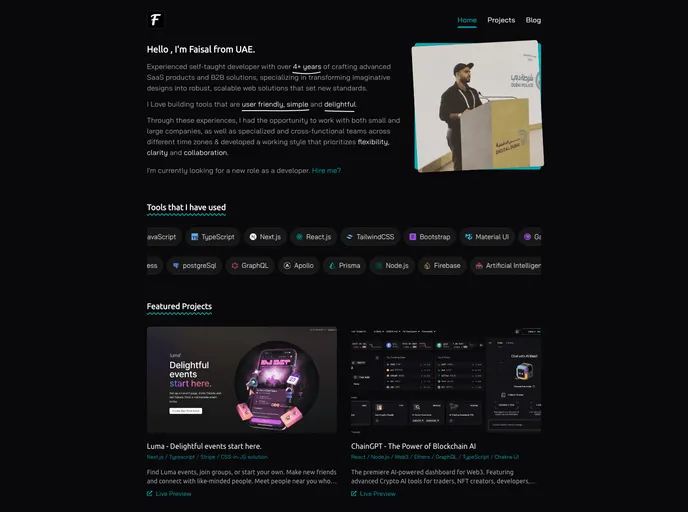 screenshot of Personal Website