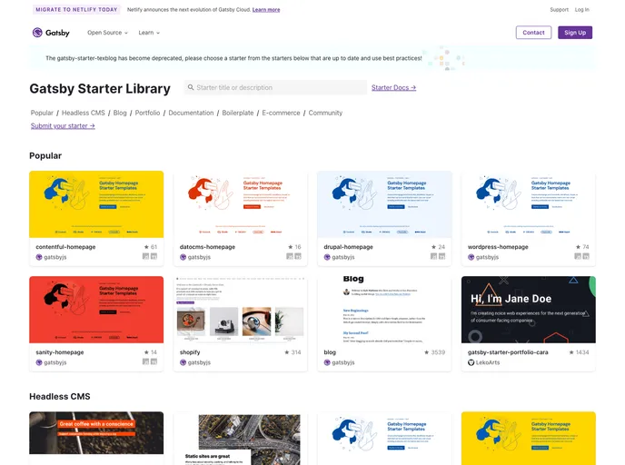 screenshot of Gatsby Starter Texblog