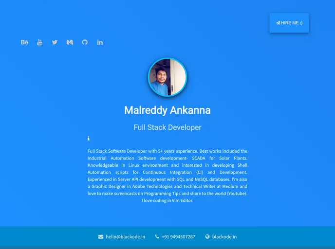 screenshot of Online Resume