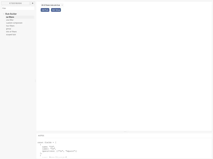 screenshot of Vue Rule Builder