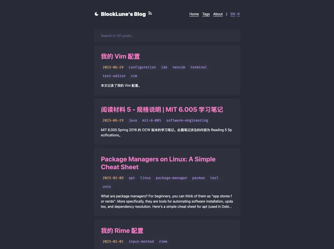 screenshot of Astro Dracula Blog