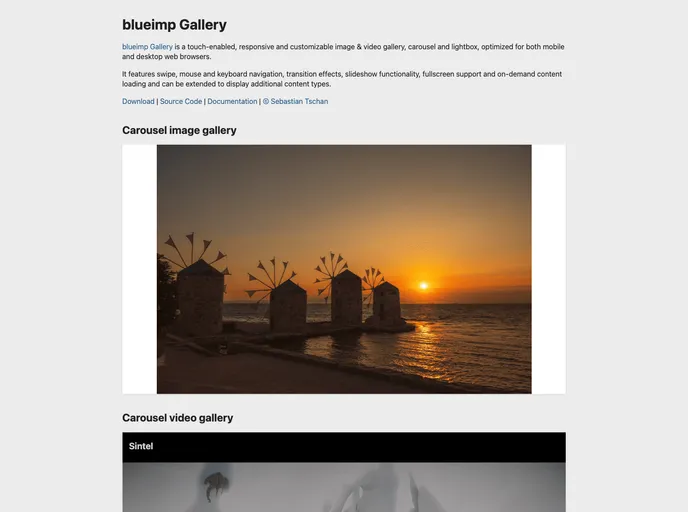 screenshot of Bootstrap Image Gallery