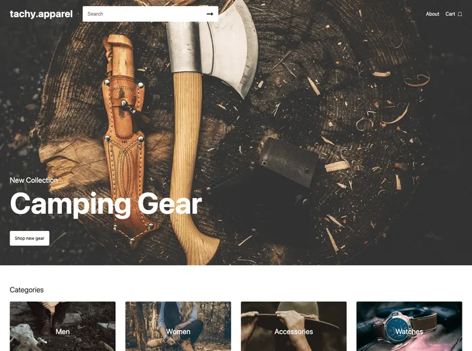 screenshot of Tachy.apparel