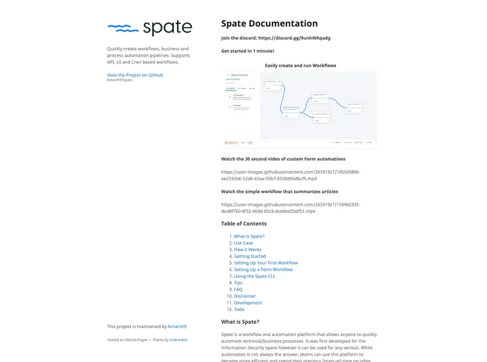screenshot of Spate