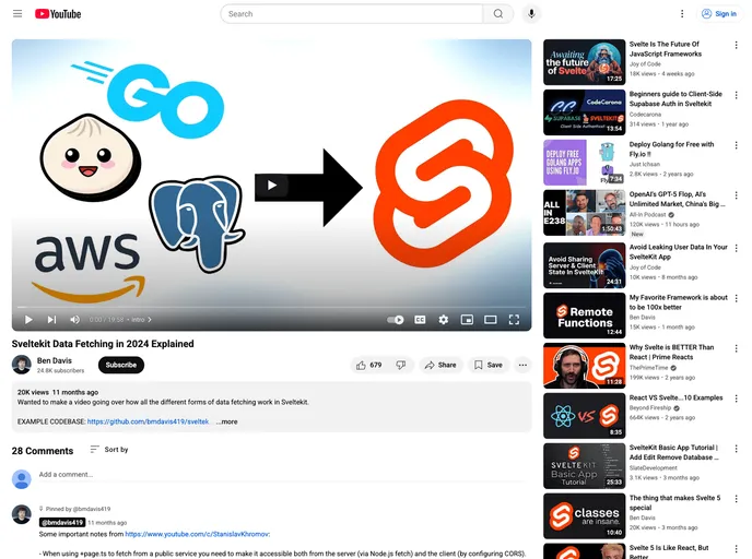 screenshot of Sveltekit Data Fetching