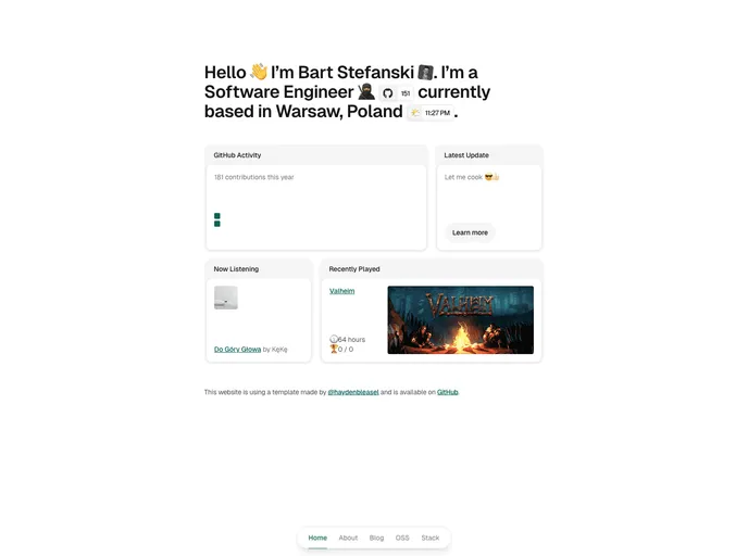 screenshot of Personal Site