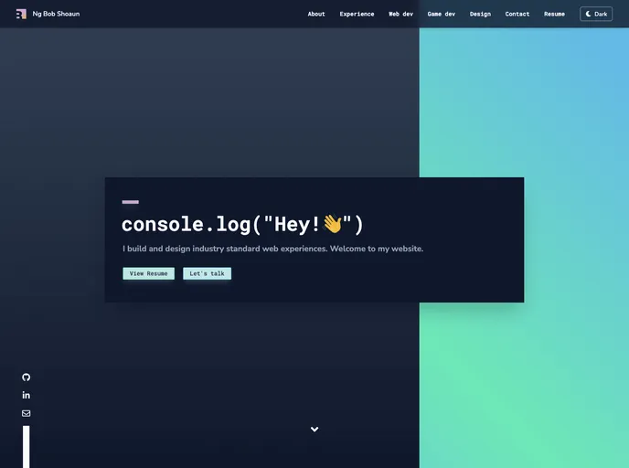 screenshot of Portfolio V2
