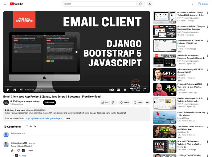 screenshot of Email Client