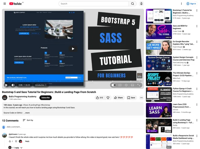 Landing Page Bootstrap Sass screenshot