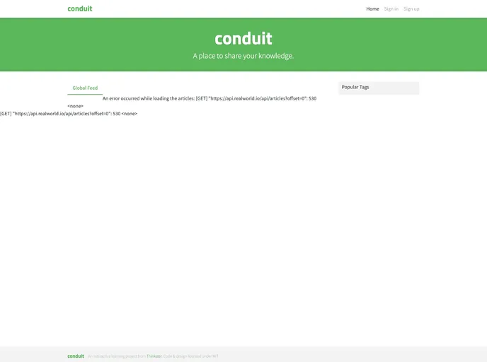 screenshot of Nuxt3 Realworld App