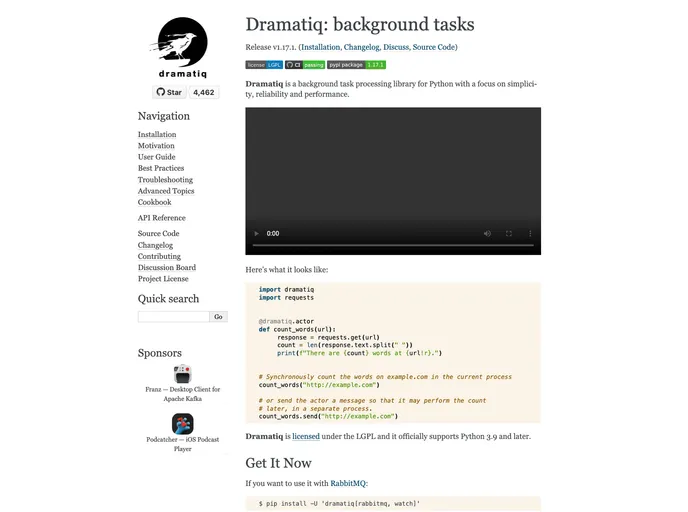 screenshot of Django_dramatiq