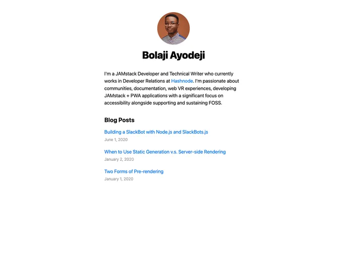 screenshot of Nextjs Blog