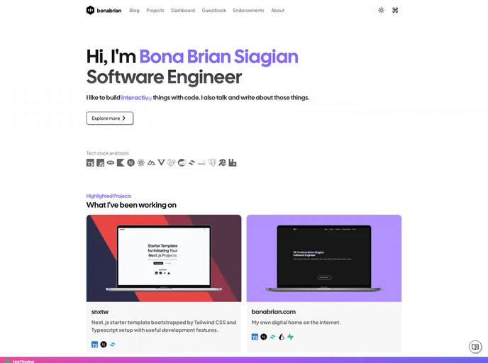 screenshot of Bonabrian.com