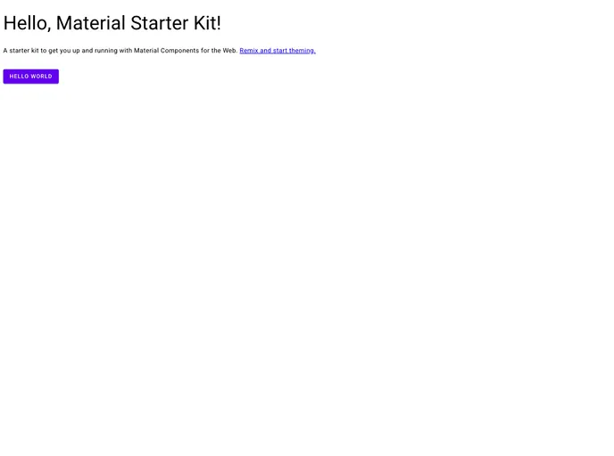 screenshot of Material Starter Kit