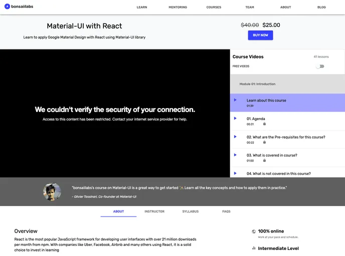 screenshot of React Js Material UI Stratafly