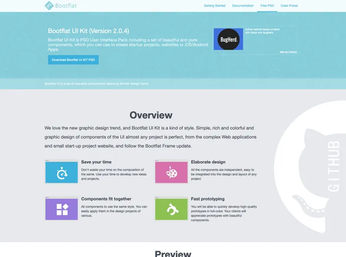 screenshot of Bootflat.UI.Kit.PSD