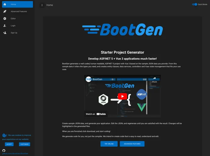 screenshot of BootGen