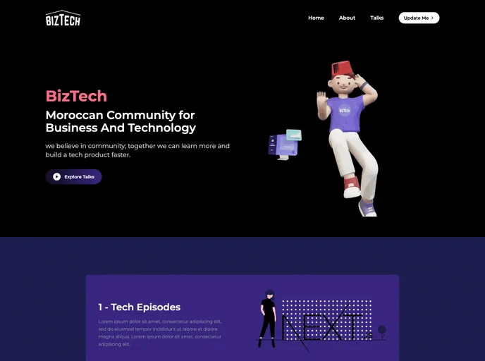 BizTech UI screenshot