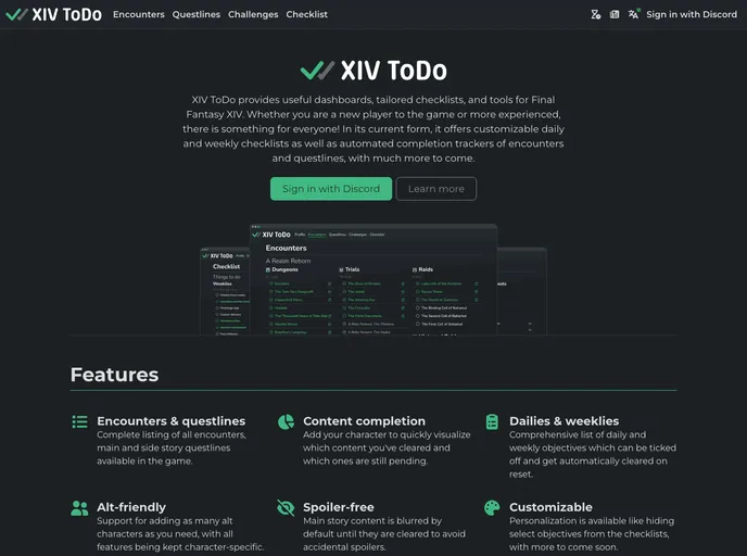 screenshot of Xivtodo