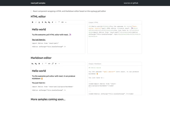 screenshot of React Pell