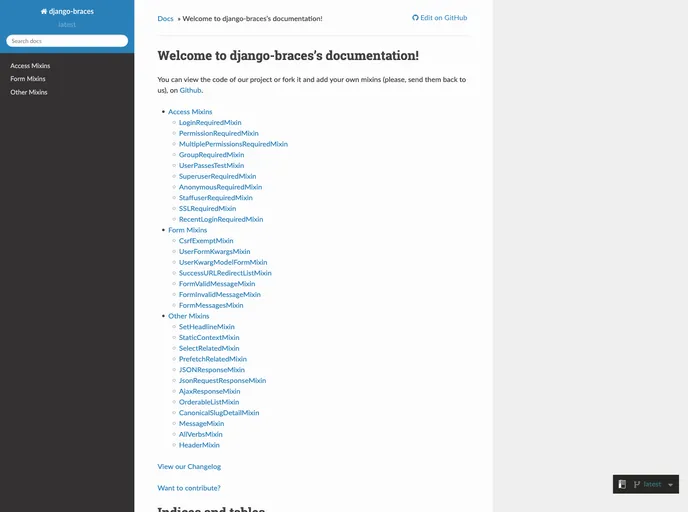 screenshot of Django Braces