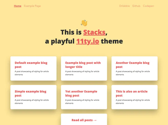 screenshot of Stacks 11ty