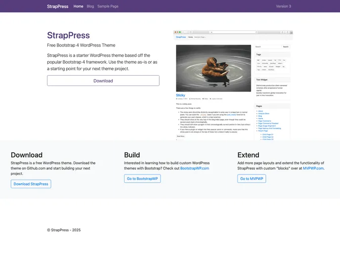 screenshot of StrapPress